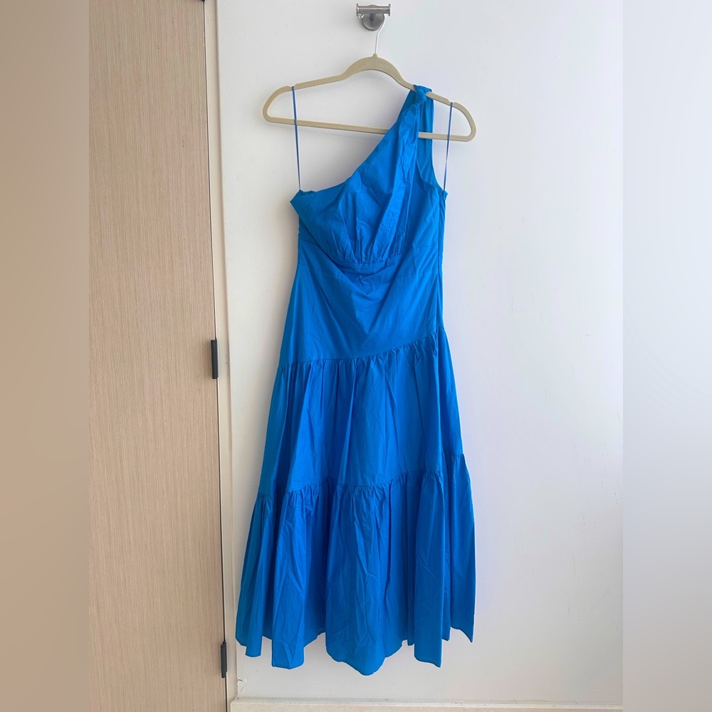 Lena One-Shoulder Poplin Maxi Dress - Picture 3 of 8